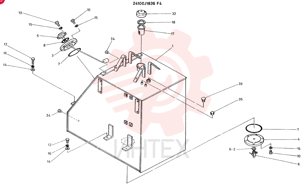 TANK ASSY, FUEL CONSISTS OF REF. 1 TO 35