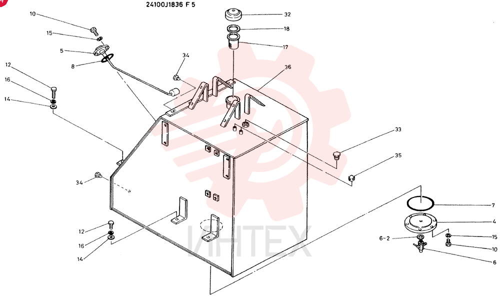 TANK ASSY. FUEL CONSISTS OF REF. 4 TO 36