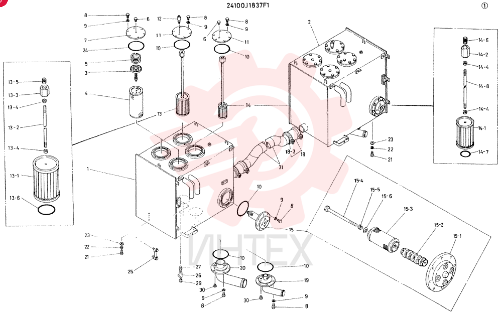 TANK ASSY. HYDR CONSISTS OF REF. 1 TO 31