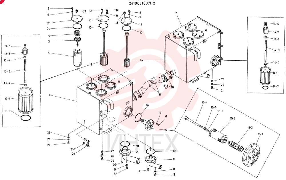 TANK ASSY. HYDR CONSISTS OF REF. 1 TO 32