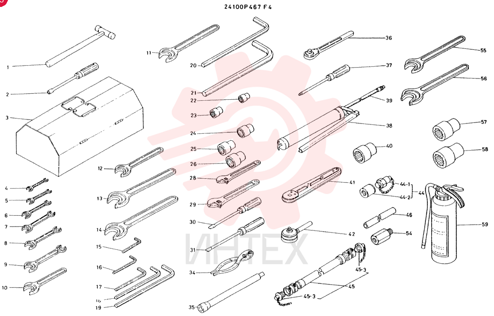 TOOL ASSY  CONSISTS OF REF. 1 TO 59