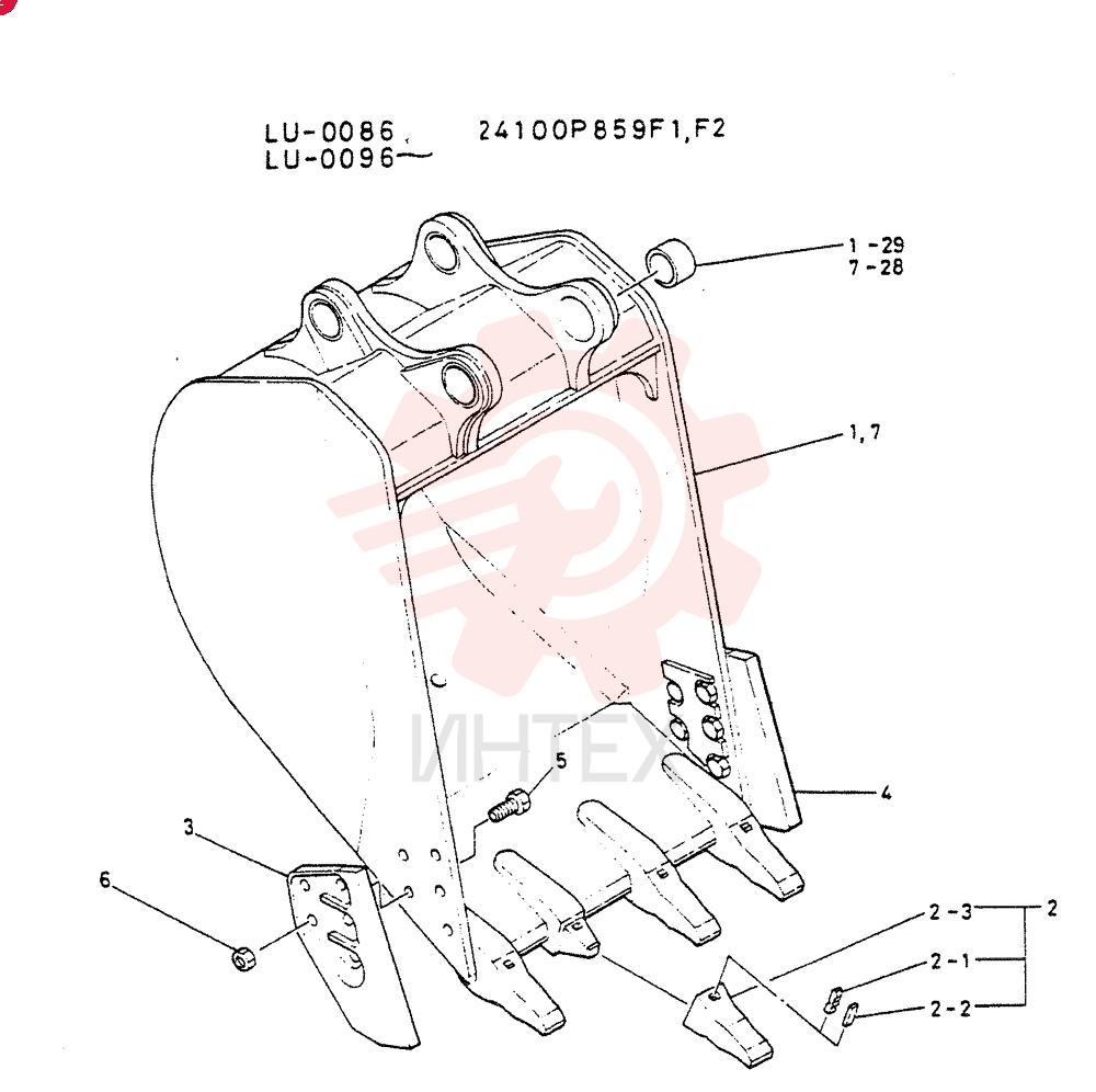 BUCKET ASSY, 2.0M3, Serial Range: LU.0096--LU.0139