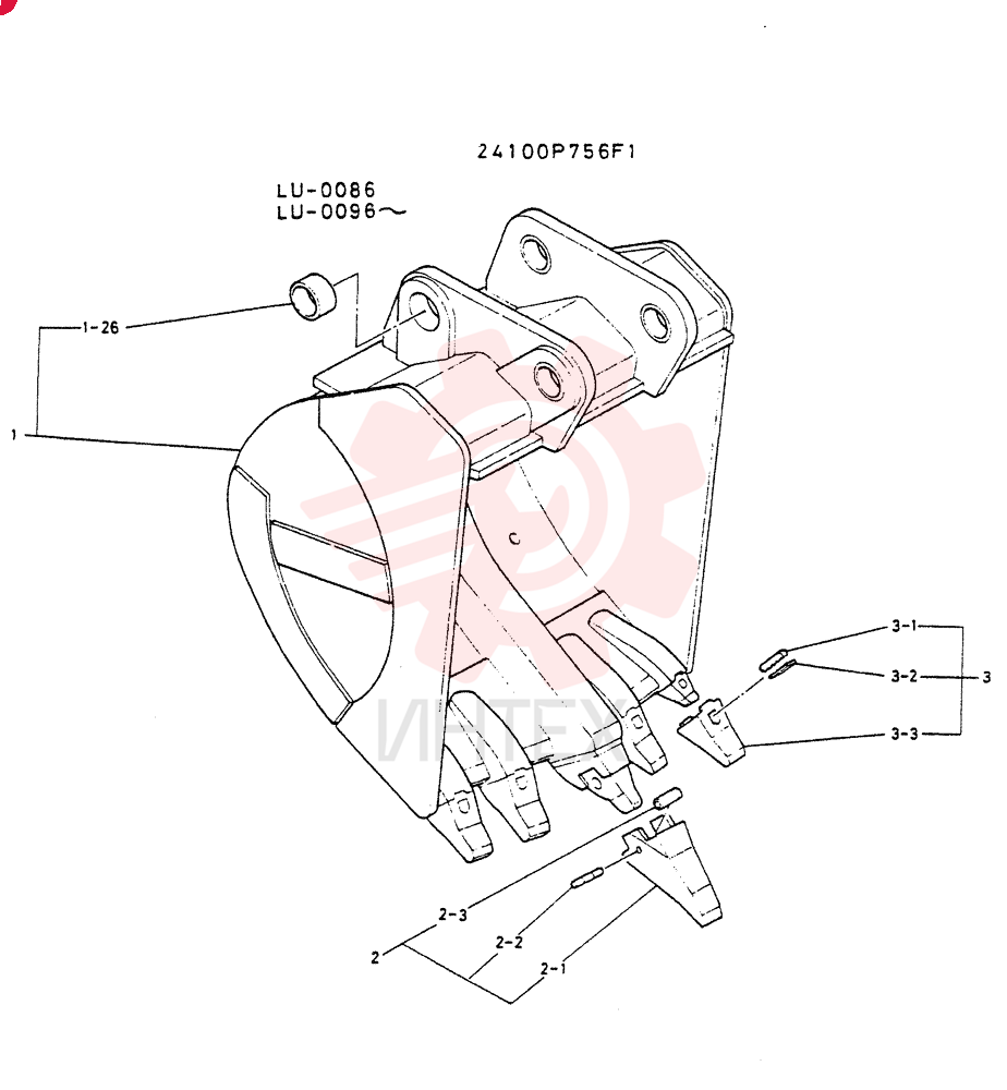 BUCKET ASSY, RIPPER 24100P756F1