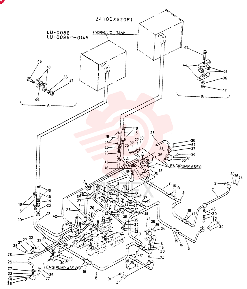 HYDR LINES, UPP 24100X620F1
