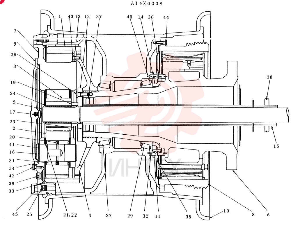 AXLE &  HUB   GROUP A14X0008