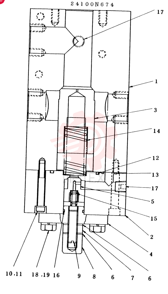 VALVE ASSEMBLY CONSISTS OF  REF 1THRU 19