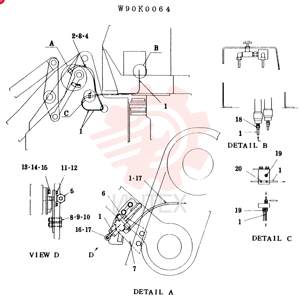 BOOM KICK-OUT ASSEMBLY W90K0064
