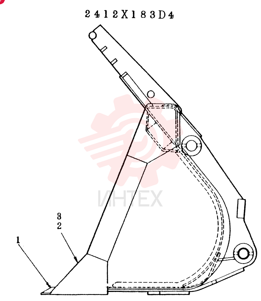 BUCKET  ASSEMBLY STRAIGHT EDGE 2412X183D4