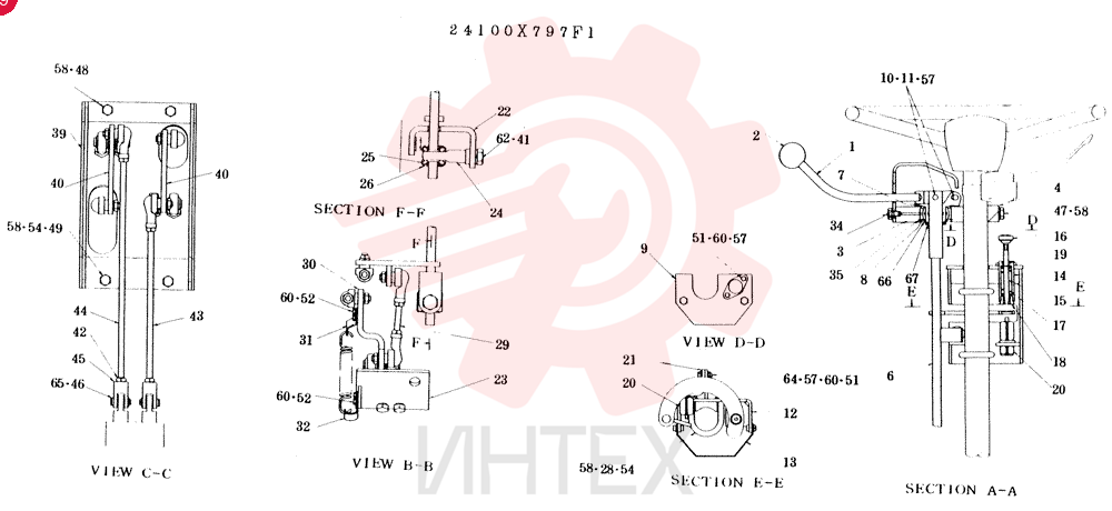 CONTROL GROUP, SHIFT CONSISTS OF. REF 1 TO 68 24100X797F1 (2)