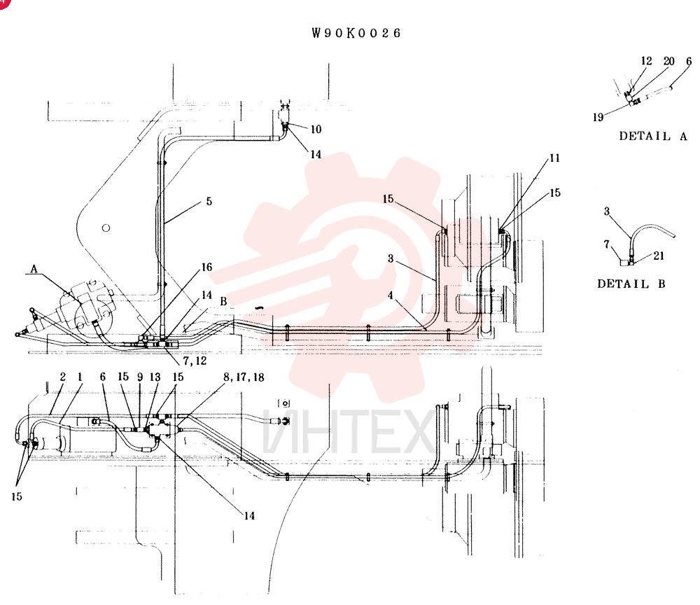 DEMAND   VALVE   CONTROL LINES   ASSEMBLY CONSISTS   OF    ITEM   1TO 21
