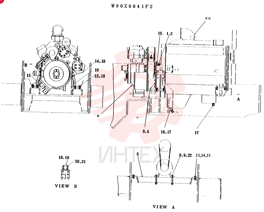 ENGINE.TORQUE CONVERTER MOUNTING ASSEMBLY W90X0041F2