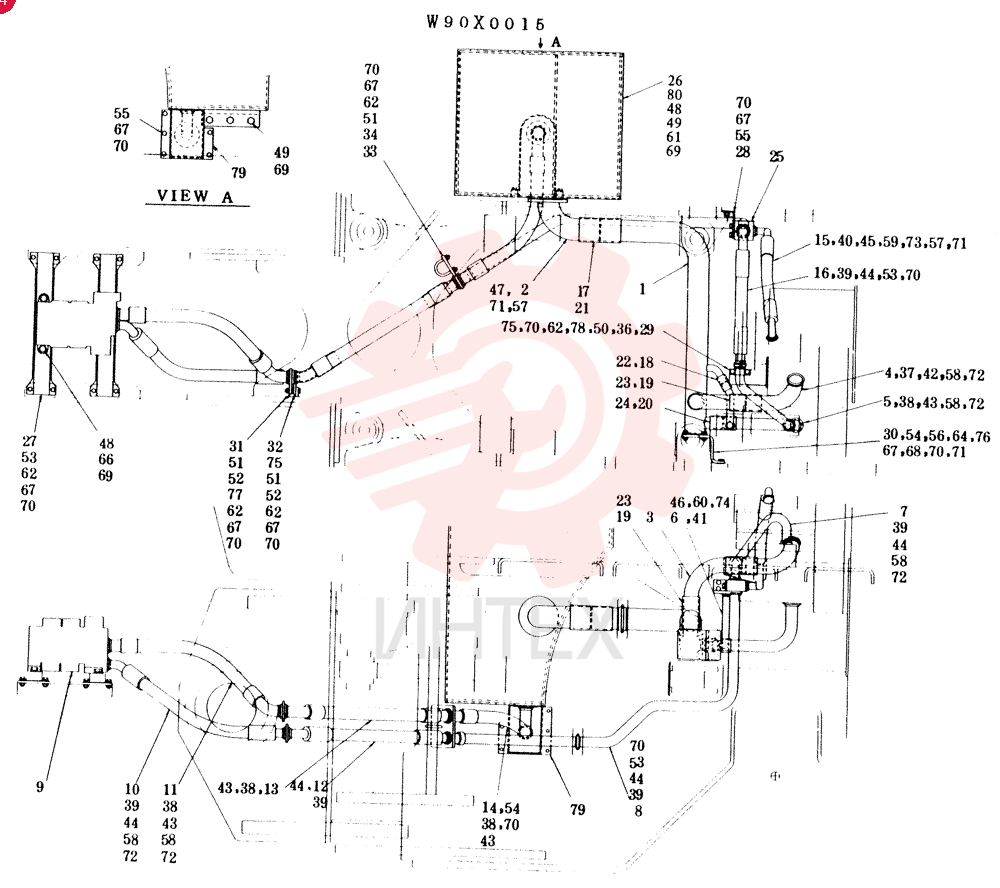 MAIN HYDRAULIC LINES W90X0015