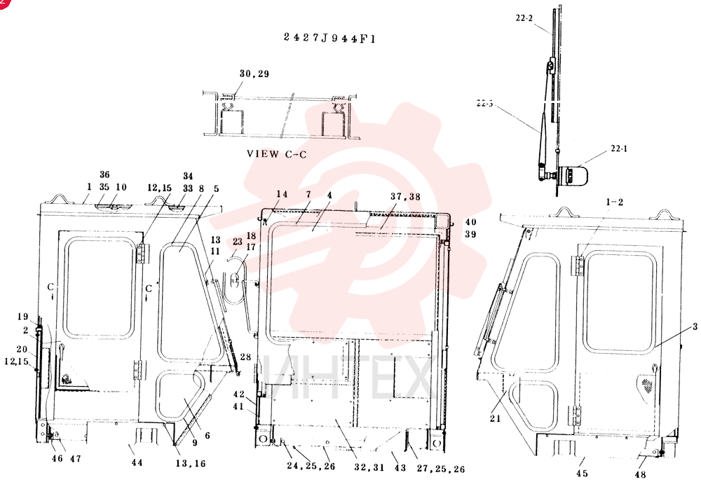 ROPS CAB GROUP 2427J944F1