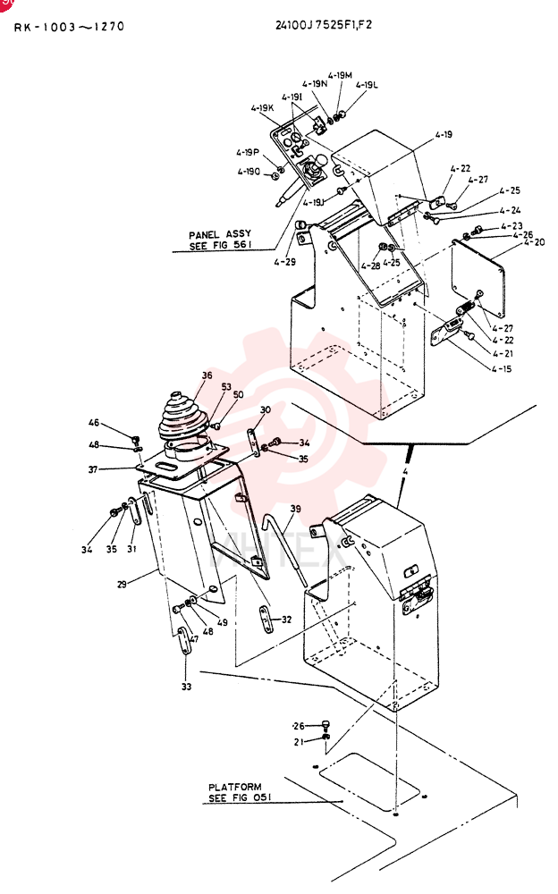 CONTROL GROUP, HYDR., Serial Range: RK.1003-RK.1254