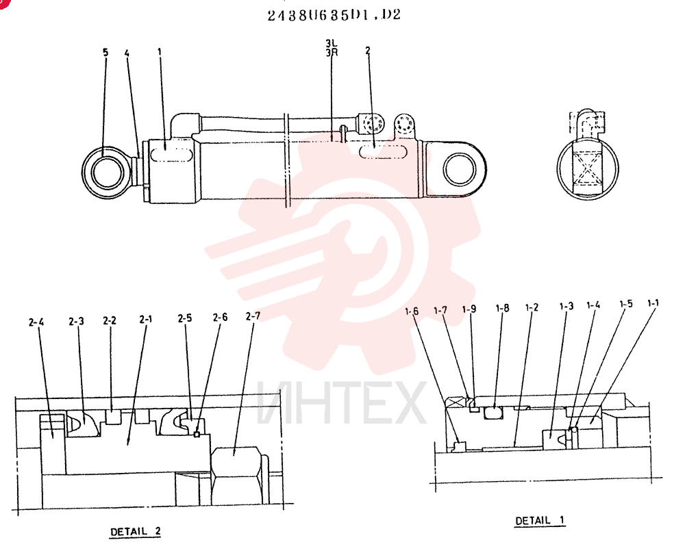 CYLINDER ASSY CONSISTS OF REF 1 TO 5