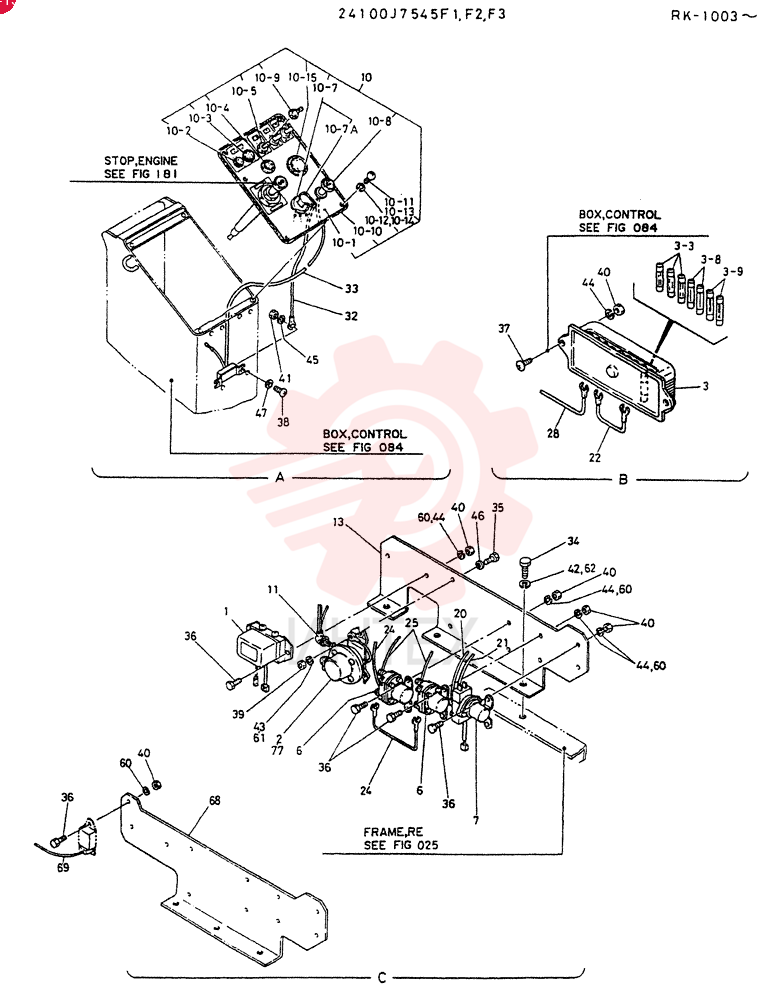 ELEC GROUP, ENGINE, Serial Range: RK1003-RK1375 24100J7545F1 (2)