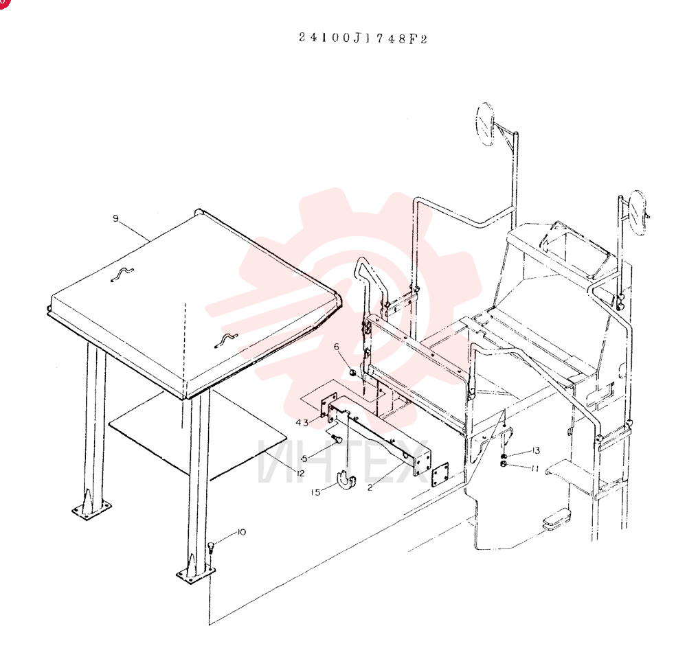 CANOPY GROUP, ROPS, CONSISTS OF REF 2 TO 5