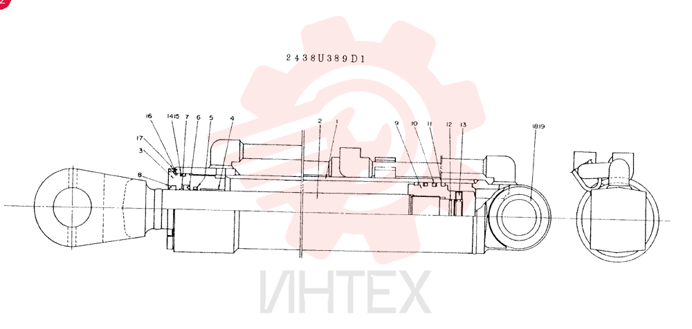 CYLINDER ASSY, LIFT (CONSISTS OF REF 1 TO 19)