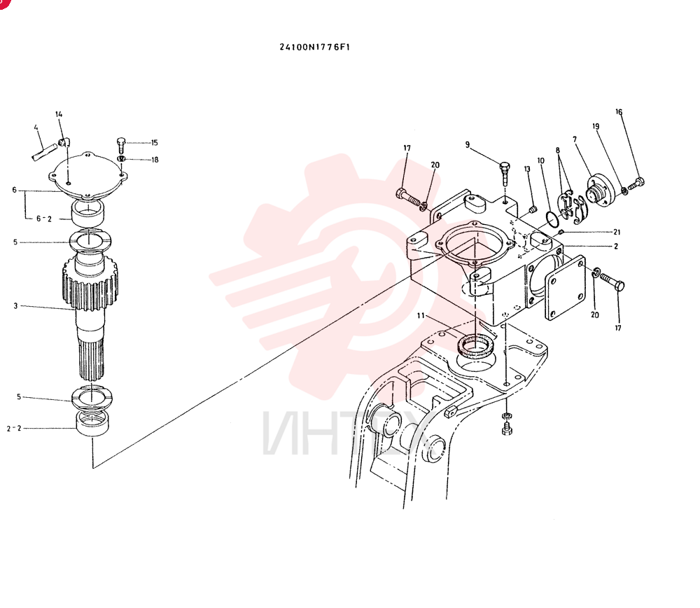 CASE ASSY, GEAR CONSISTS OF REF 2 TO 21