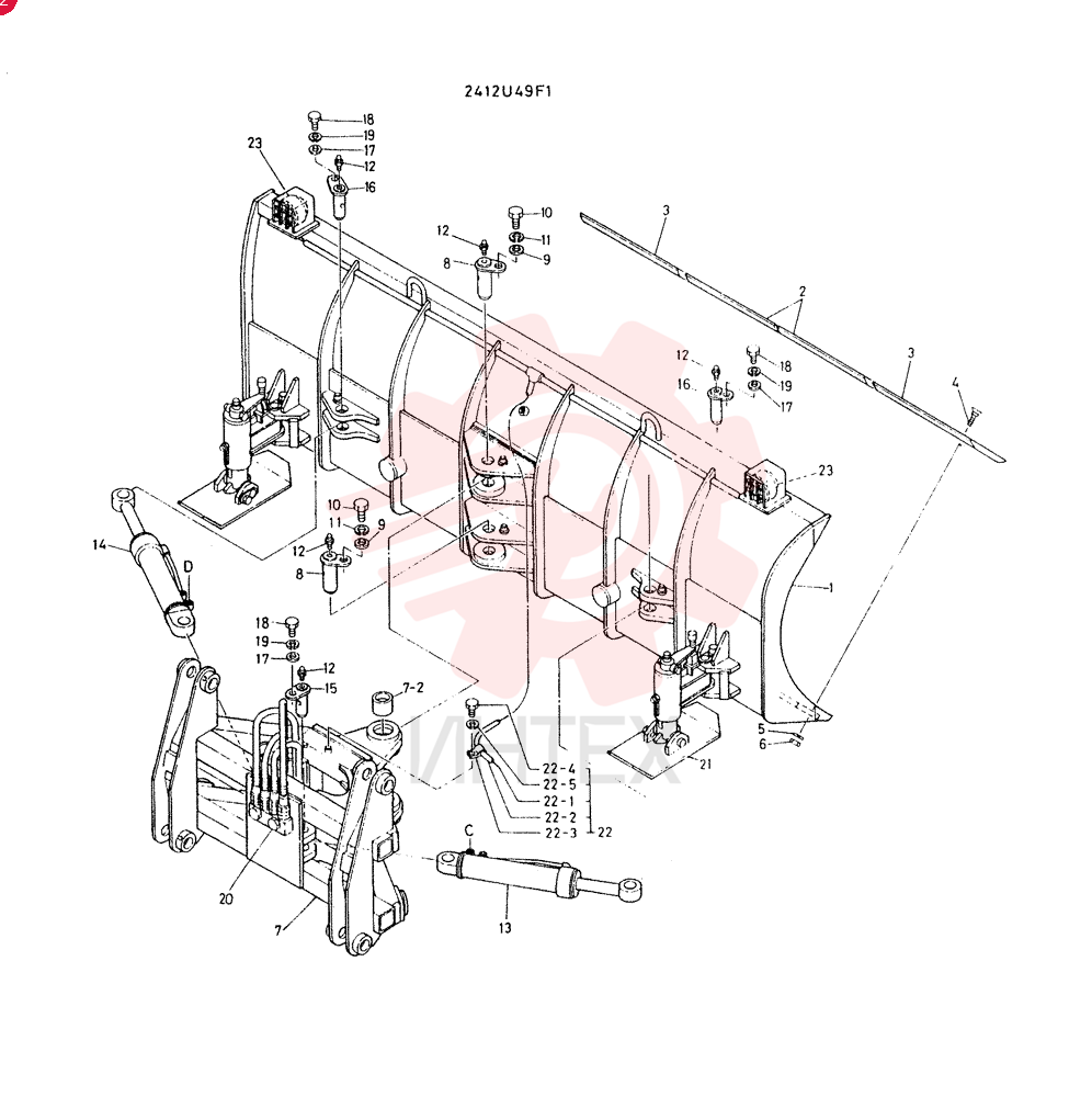 FLOW ASSY, ANGLING CONSISTS OF REF 1 TO 23