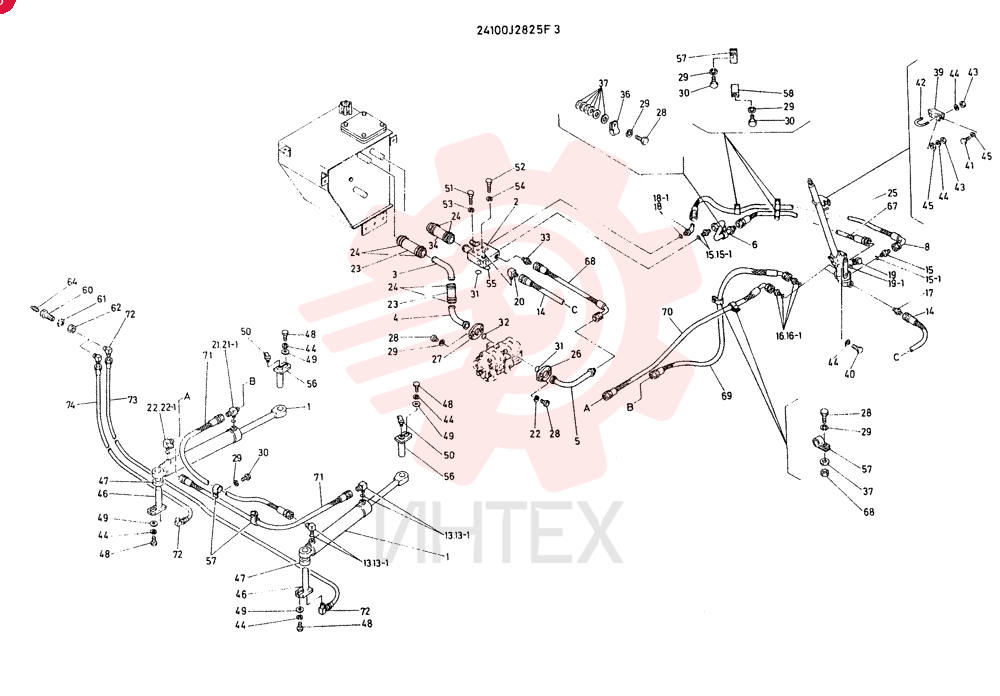 HYDR LINES, STEER  REF 1 TO 71