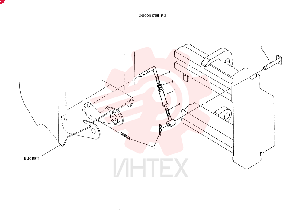 LOCK ASSY,BUCKET CONSISTS OF REF 1 TO7