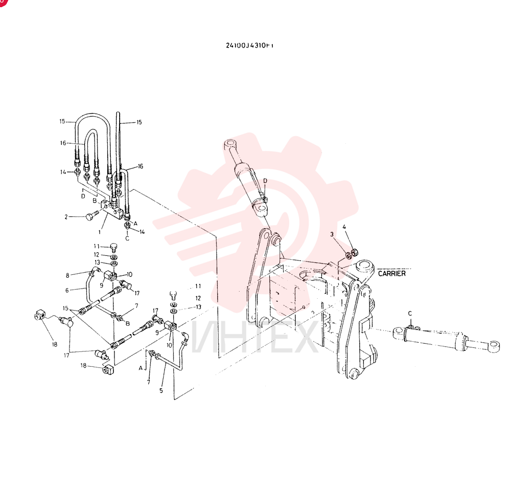 PIPING ASSY CONSISTS OF REF 1 TO 18