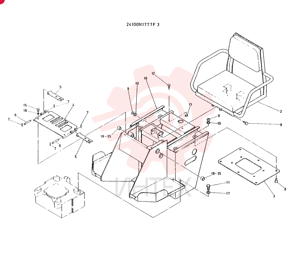 SEAT ASSY, OPERATOR CONSISTS OF REF 2 TO 18