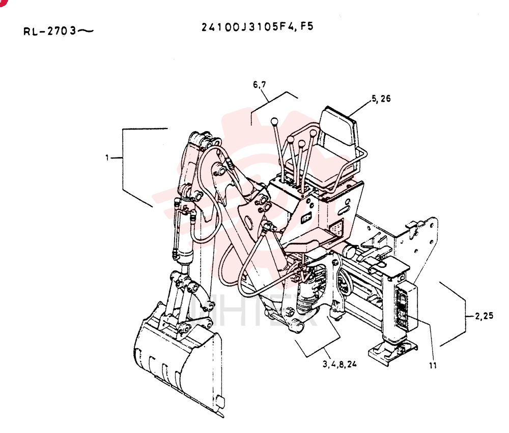 BACK-HOE   GROUP, Serial Range: RL.2703-RL.3232