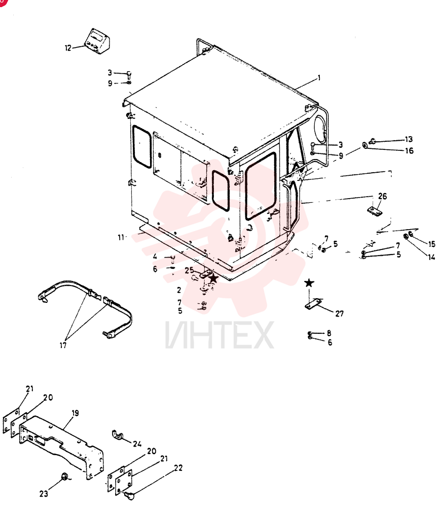 CAB GROUP, ROPS, Serial Range: RL2703-RL3690