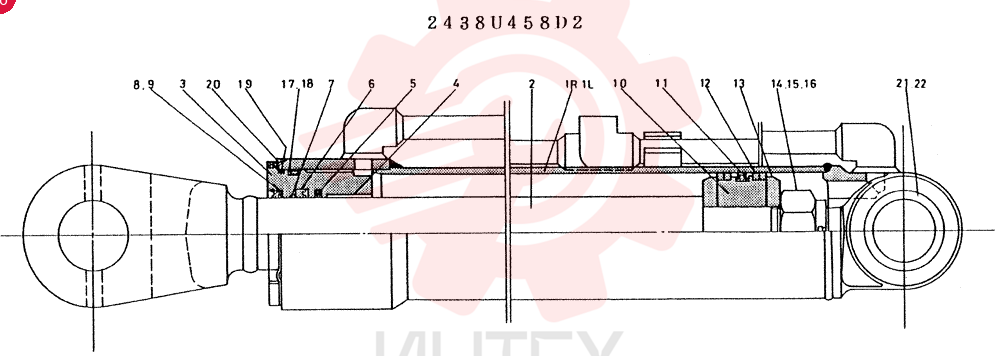 CYLINDER ASSY, BOOM, CONSISTS OF REF 1 TO 22 2418U458D2