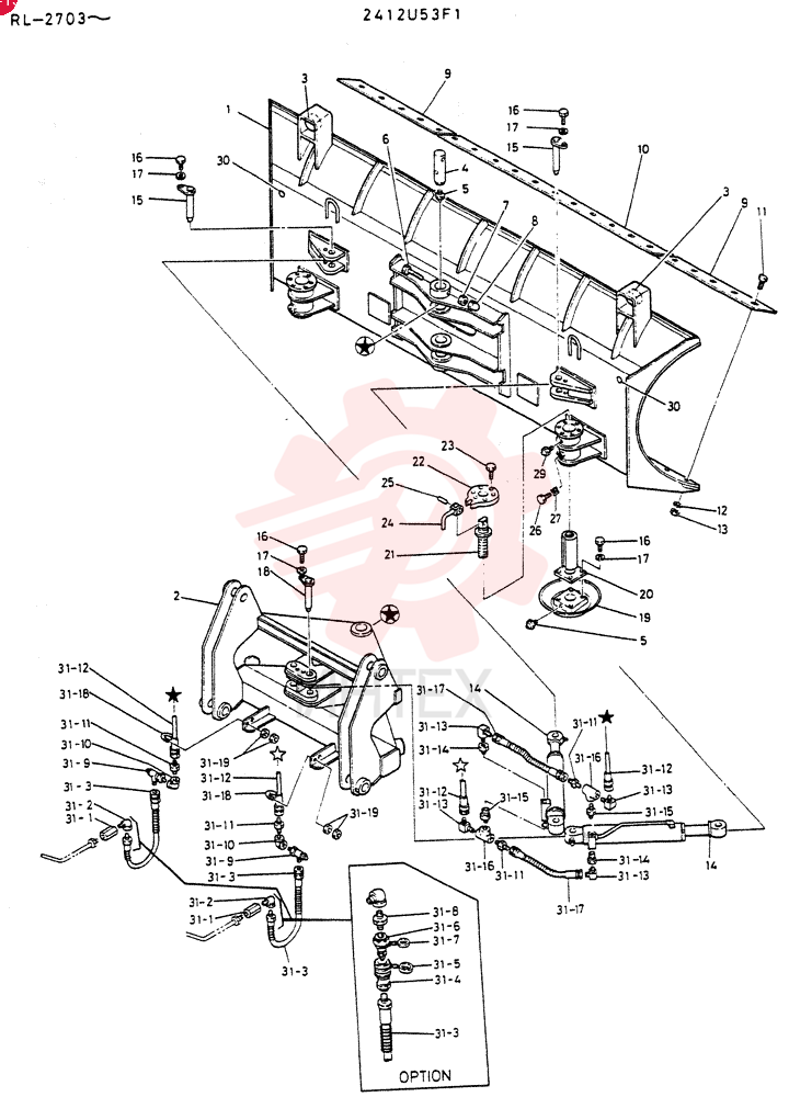 PLOW ASSY. ANGLING 2412U49F1
