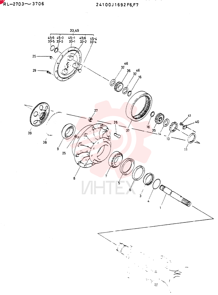SHAFT & HUB GR0UP, Serial Range: RL2703-RL3354