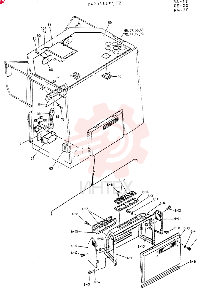 CAB   ASSY   (2-SEAT), Serial Range: RA.1243--1312