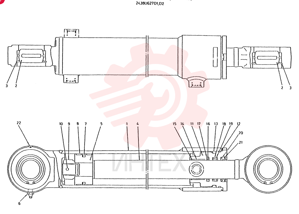 CYLINDER, STEERING (CONSISTS OF REF 1 TO 22)