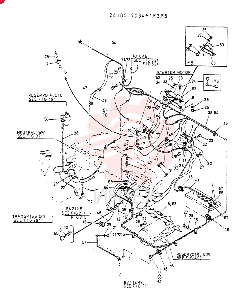 ELEC  GROUP,  ENGINE, Serial Range: RA.1003-RA.1122 24100J7034F1 (2)