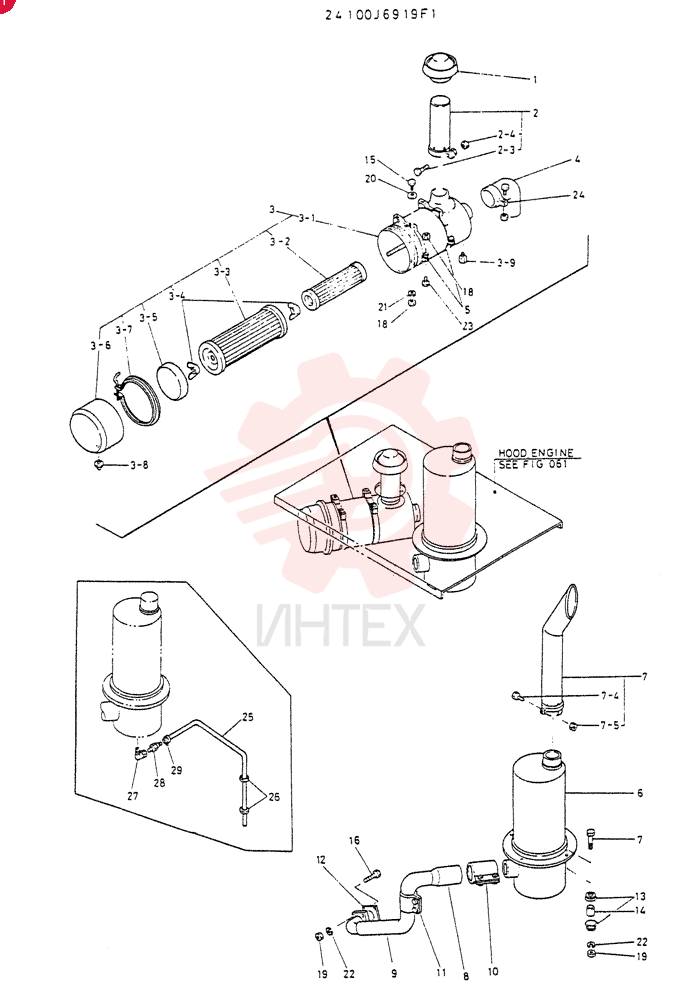 MUFFLER AND AIRCLEANER GROUP 24100J6919F1