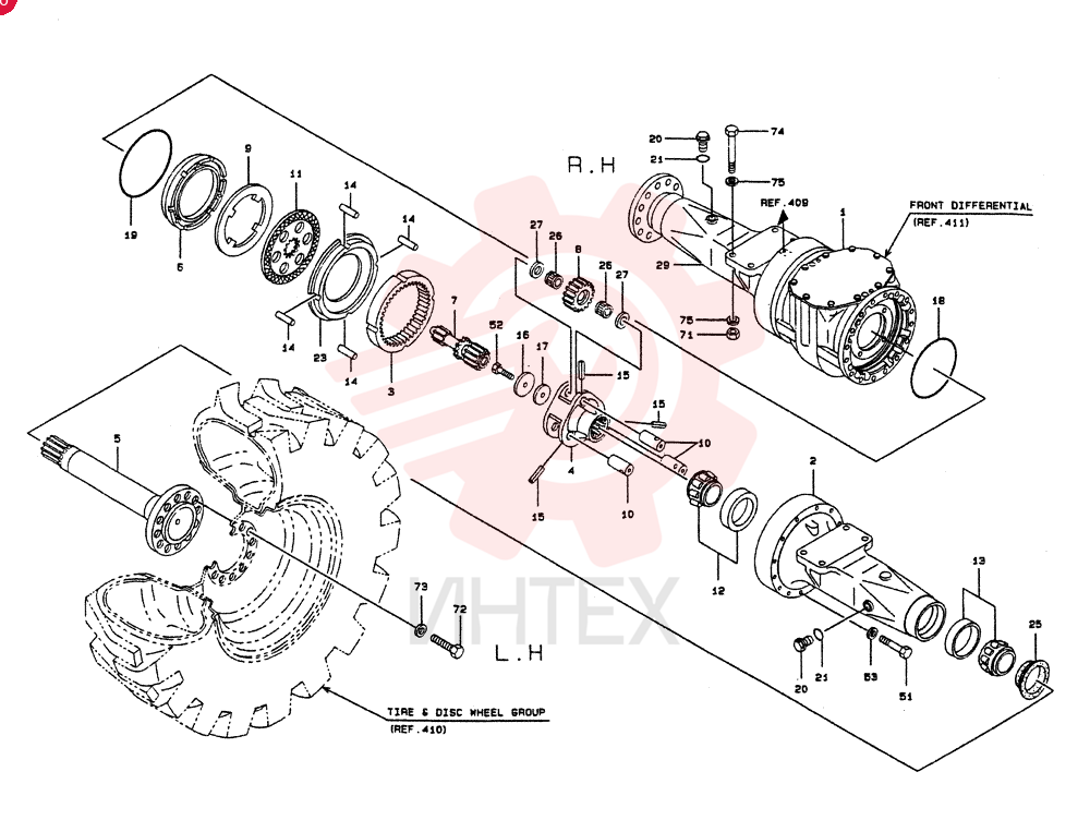 AXLE ASSY,FRONT, Start Serial: 4501-