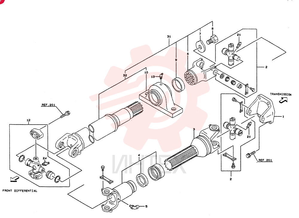 PROPELLER SHAFT ASSY, 2, Start Serial: 4501-