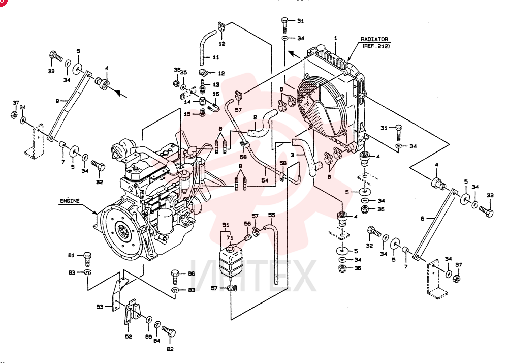 RADIAT0R ASSY REF 212, Start Serial: 4501-