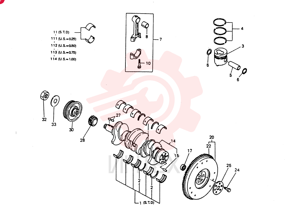SET OF STD MAIN BRGS VI8941170322