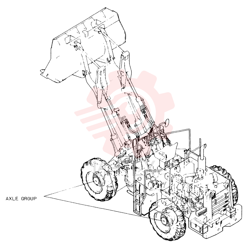 AXLE GROUP, CONSISTS OF REF 1 & 2