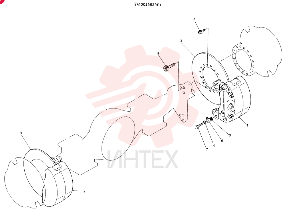 BRAKE GROUP, CONSISTS OF REF 1 TO 9 24100J3639F1