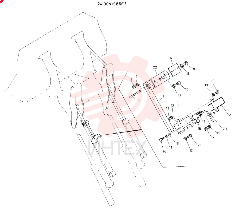 BUCKET-LEVELER GROUP, CONSISTS OF REF 1 TO 22