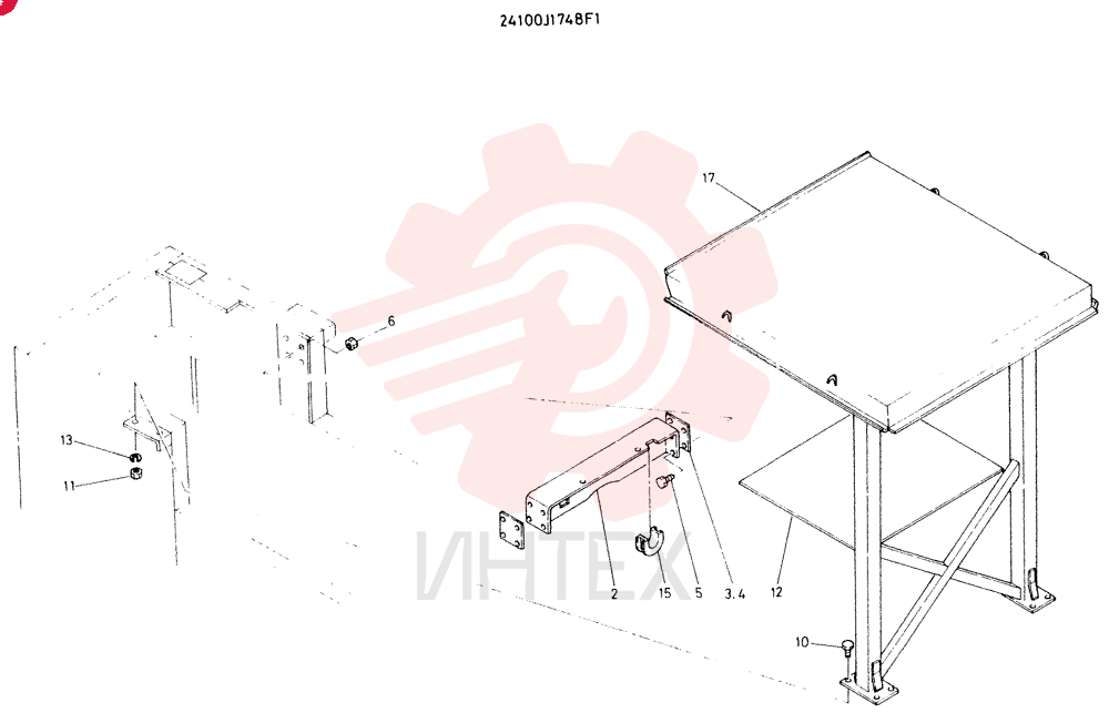 CANOPY GROUP, ROPS, CONSISTS OF REF 2 TO 17