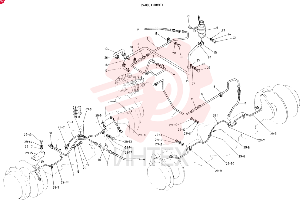 LINES, HYDR BRAKE, CONSISTS OF REF 1 TO 29