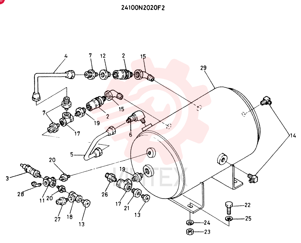 RESERVOIR ASSY, AIR, CONSISTS OF REF 2 TO 29