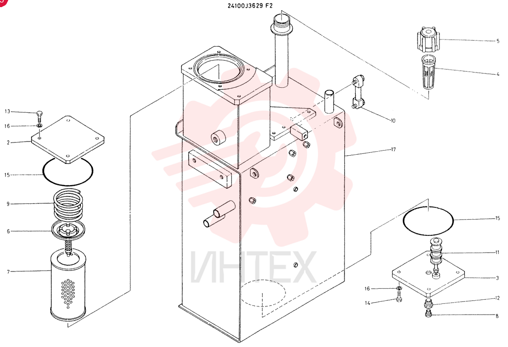 TANK ASSY, HYDR, CONSISTS OF REF 2 TO 17