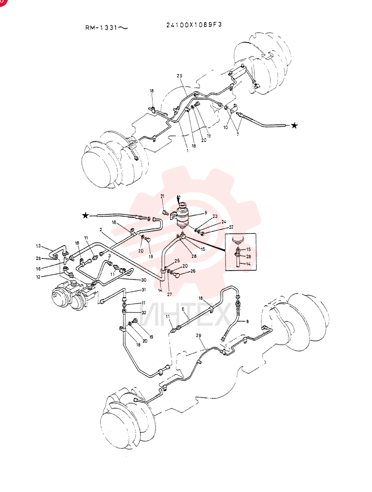 LINES, HYDR BRAKE 24100X1089F3 (1)