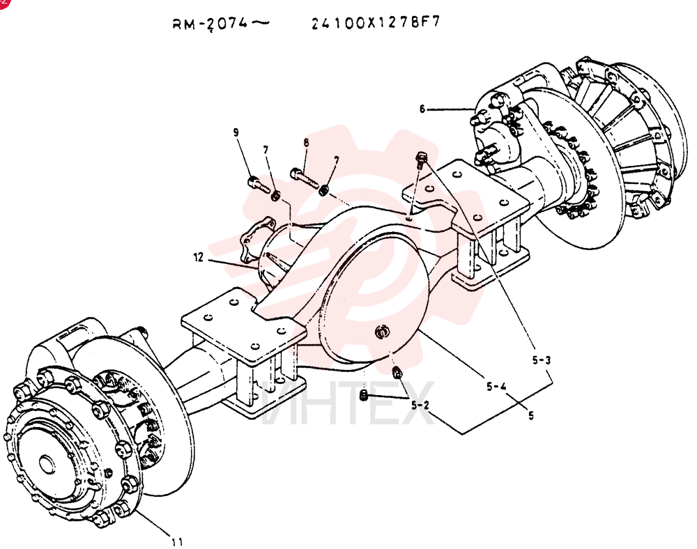 NOSPIN AXLE ASSY, RE 24104X1278F7